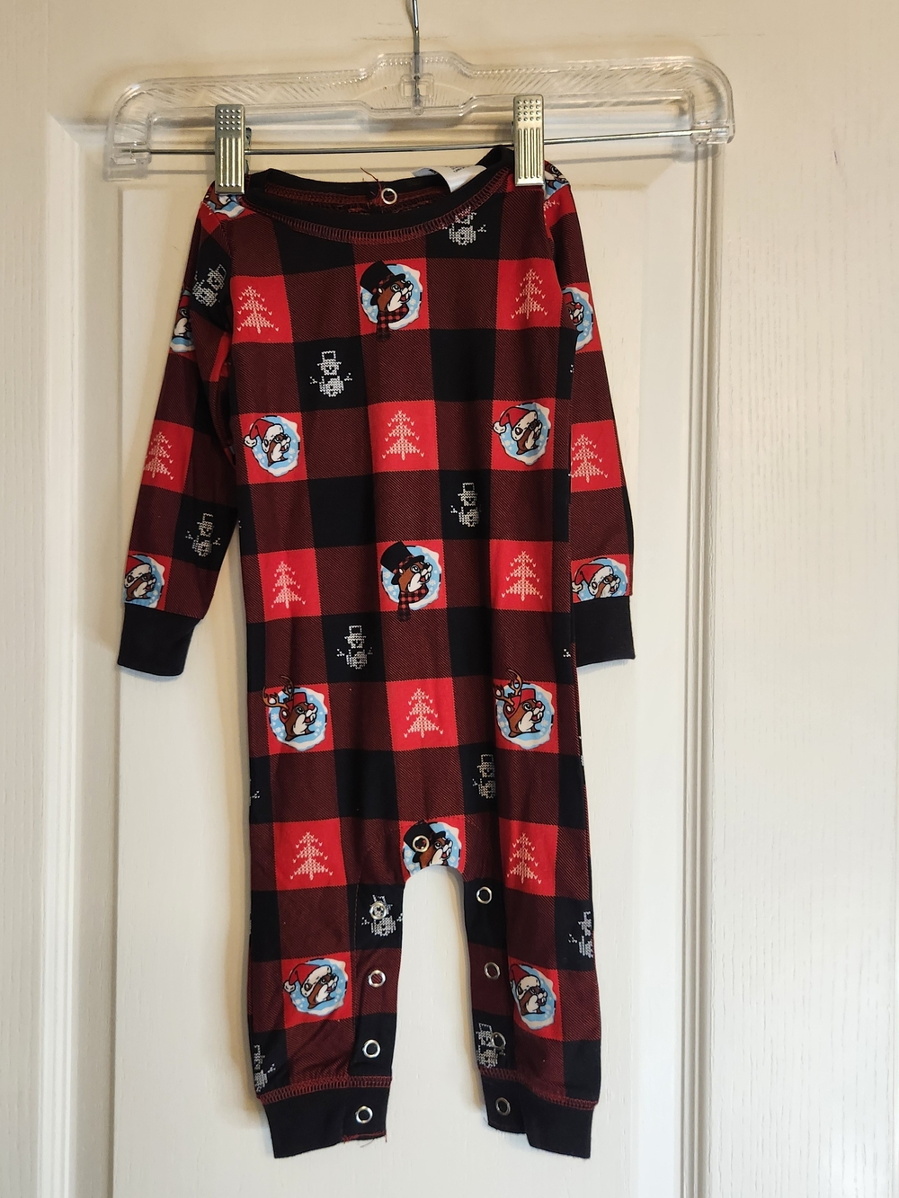 Bucees Plaid Red & Black Kids Holiday Pajamas